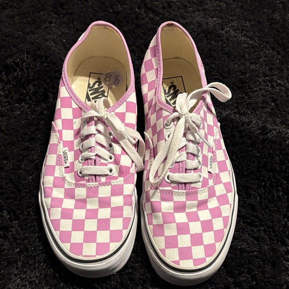 Vans Pink Checkered Slip-on Shoes - Picture 1 of 7